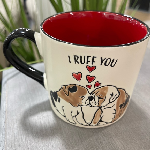 Valentine Dog I Ruff You Bulldogs Ceramic Coffee Mug Cup NEW - Picture 2 of 6